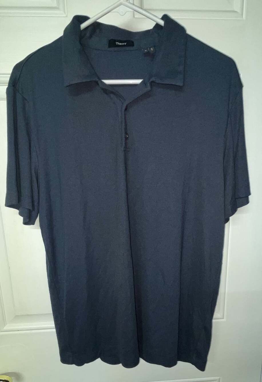 Theory Polo Shirt Size M Dark Blue Short Sleeve